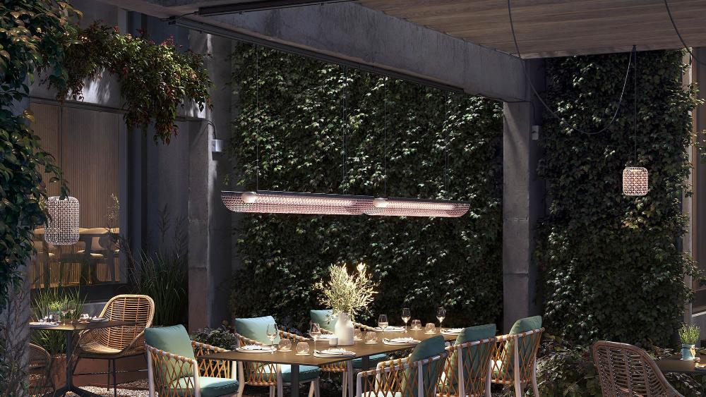 Nans Pendant, Linear, Beige, LED, 44W, Triac Dim, IP54