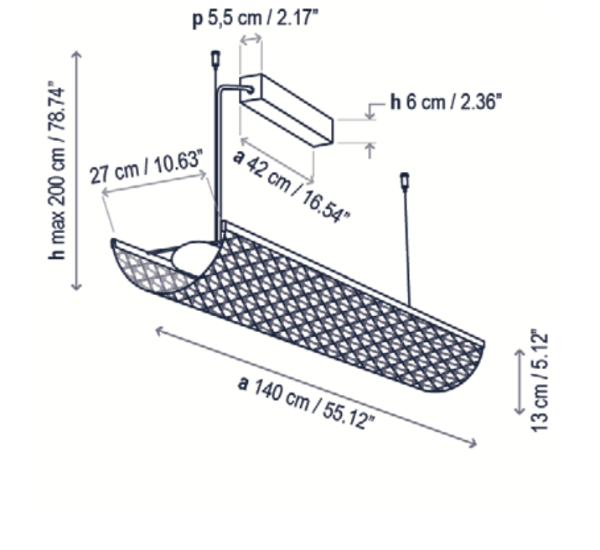 Nans Pendant, Linear, Beige, LED, 44W, Triac Dim, IP54