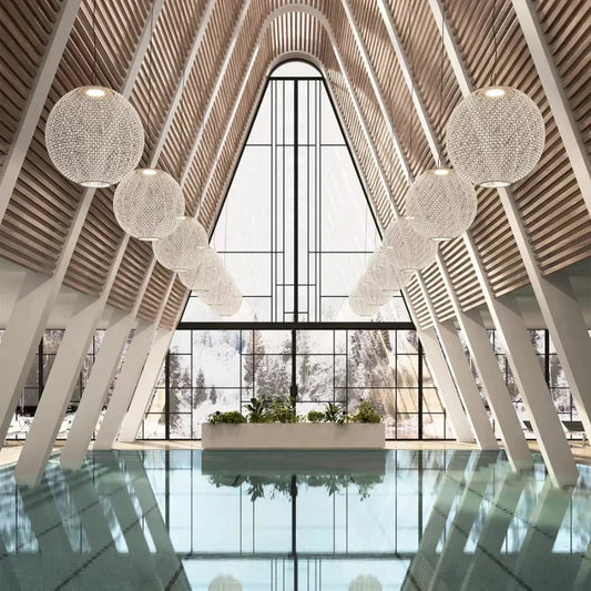 Nans Pendant, Sphere, 80 cm, Beige, LED, 14W, Triac Dim, IP54
