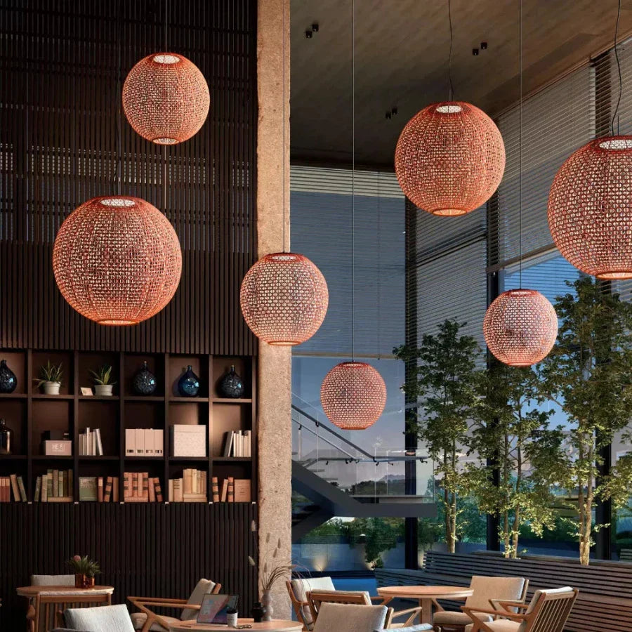 Nans Pendant, Sphere, 80 cm, Brown, LED, 14W, Triac Dim, IP54