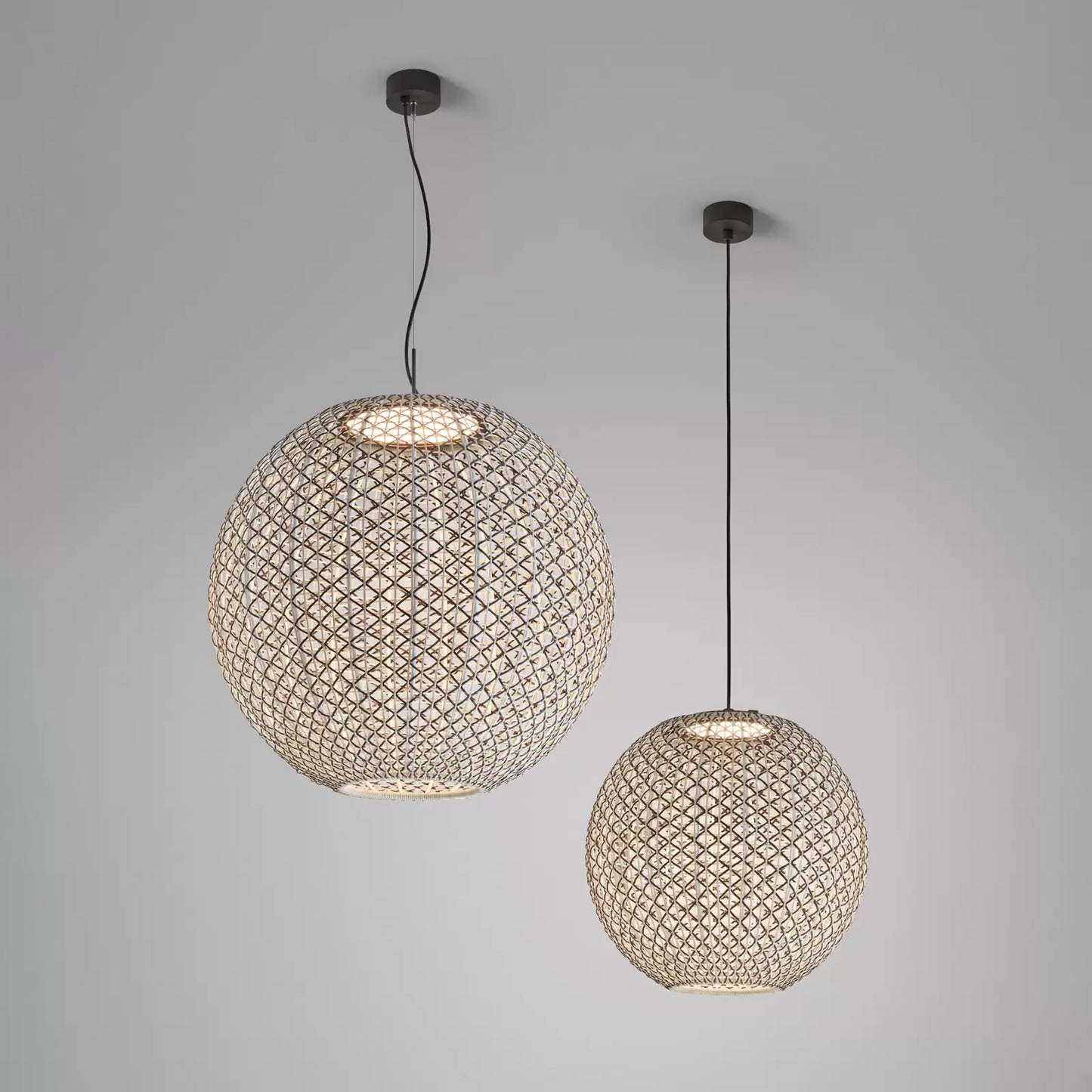 Nans Pendant, Sphere, 80 cm, Brown, LED, 14W, Triac Dim, IP54