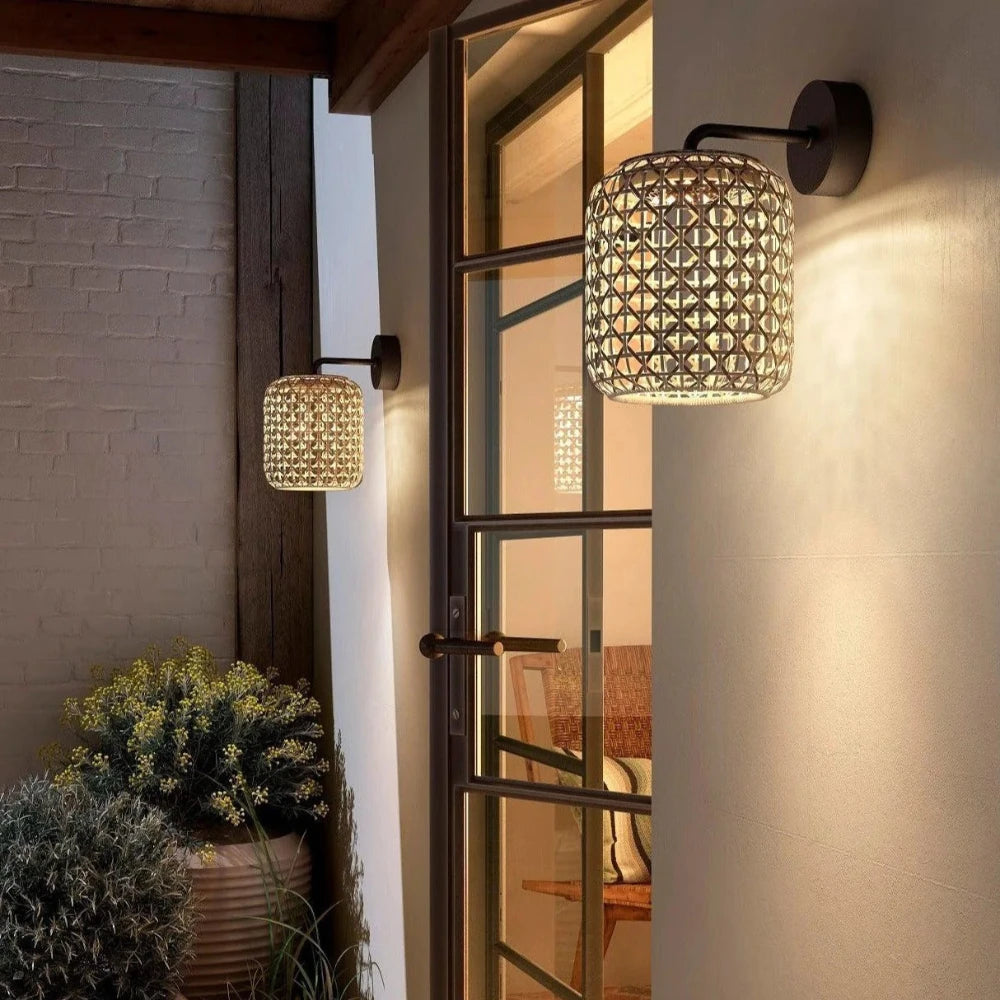 Nans Wall, Small, Beige, LED, 8W, Triac Dim, IP54