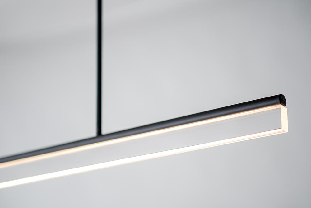 Napier Linear Pendant, Black and Crystal, Adjustable, LED, IP20