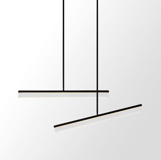 Napier Linear Pendant, Black and Crystal, Adjustable, LED, IP20