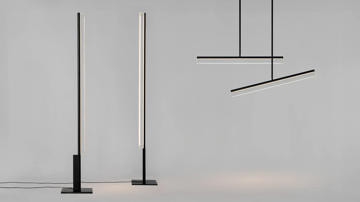 Napier Linear Pendant, Black and Crystal, Adjustable, LED, IP20