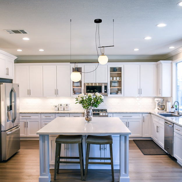 Nihm-Linear-Pendant-2-Globes-Over-Kitchen-Island