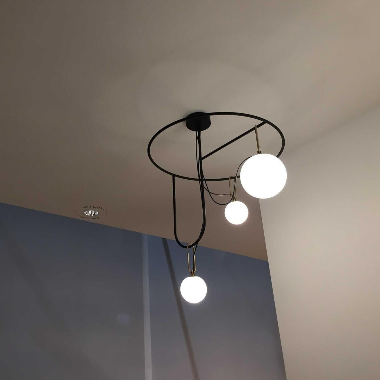 Nihm-Round-Pendant-In-Situ-High-Ceiling-Lit