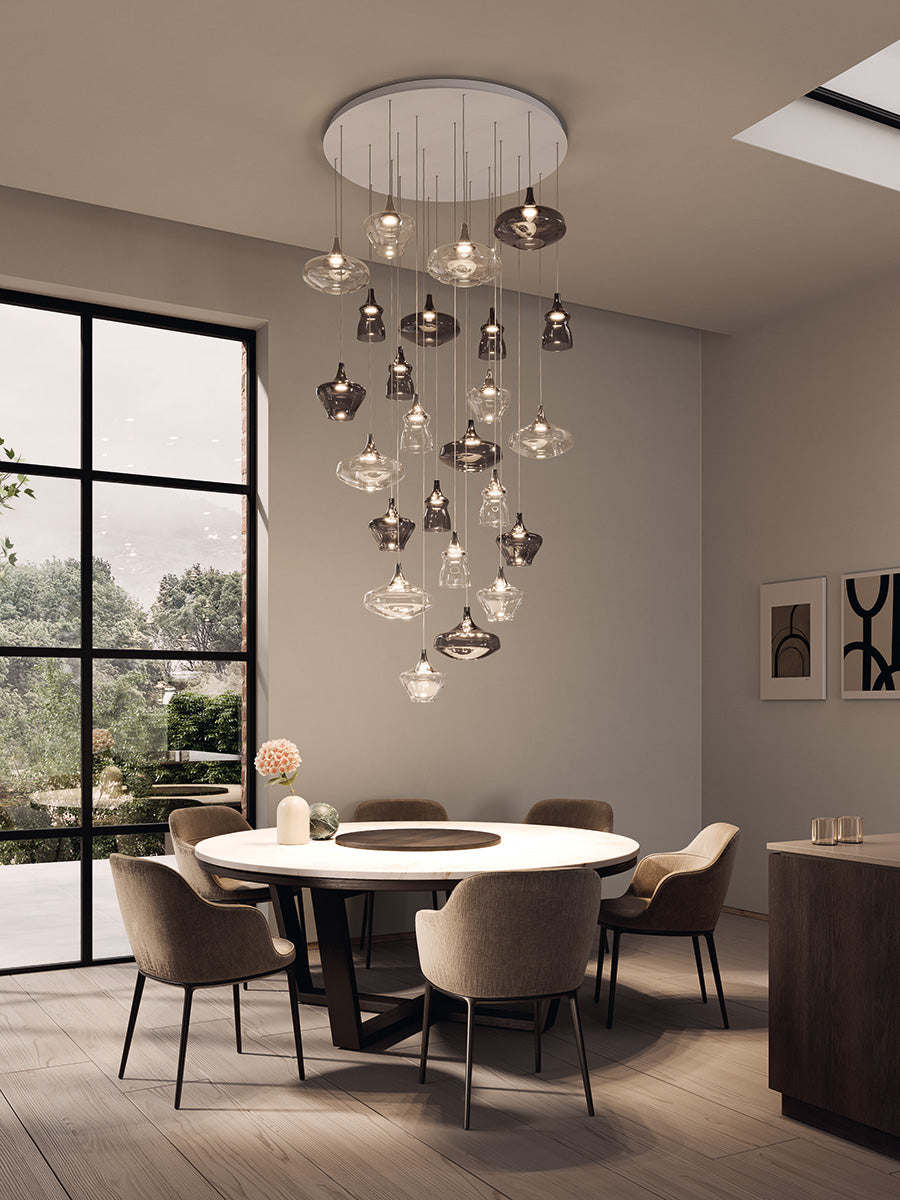 Nostalgia Pendant, Gold Glass, LED, Triac Dim, IP20