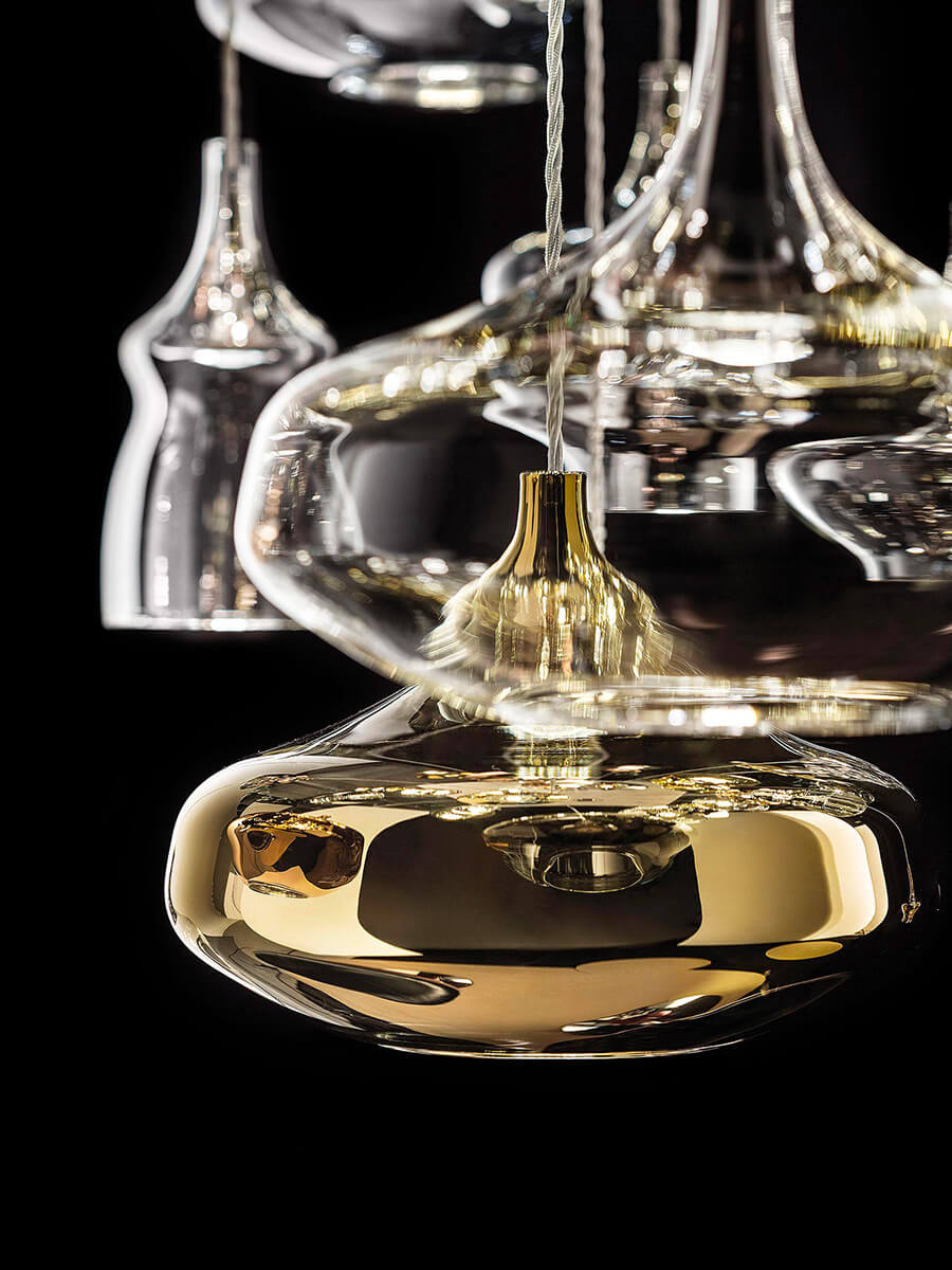 Nostalgia Pendant, Gold Glass, LED, Triac Dim, IP20