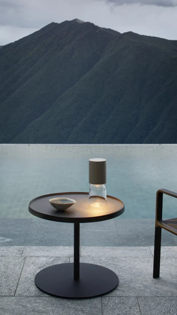 Nui Mini Wireless Table, White Shade, LED, Touch Dim, IP54