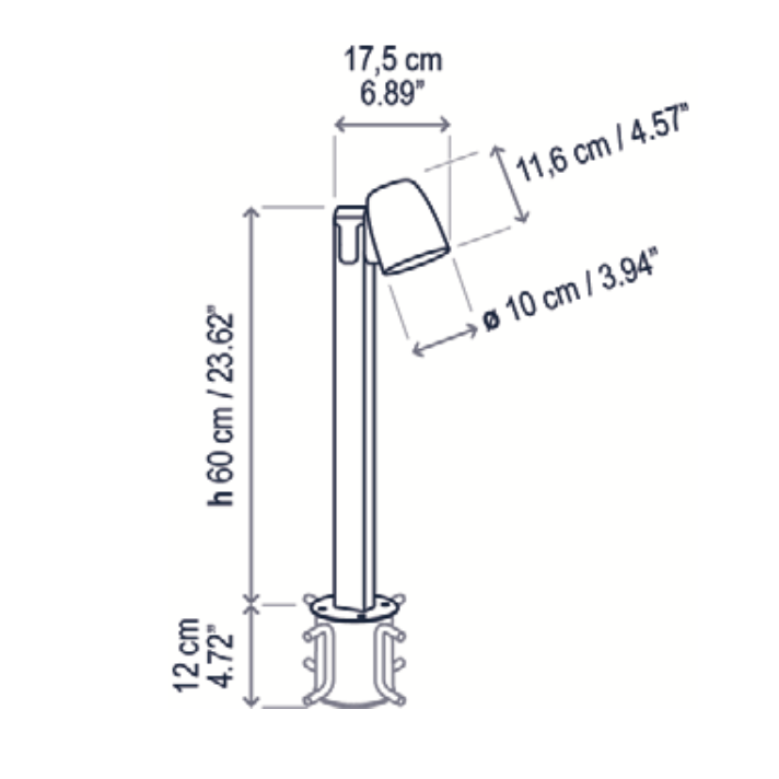 Nut Bollard, 60 cm, Graphite Brown, LED, 6.3W, Triac Dim, IP65