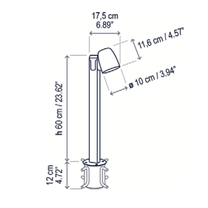 Nut Bollard, 60 cm, Terracotta, LED, 6.3W, Triac Dim, IP65