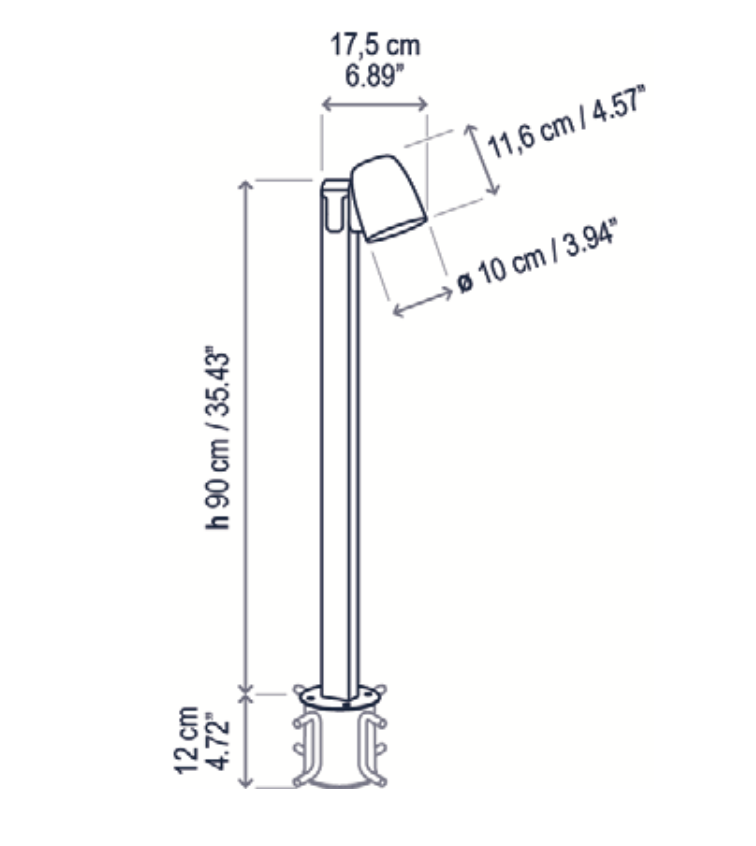 Nut Bollard, 90 cm, Graphite Brown, LED, 6.3W, Triac Dim, IP65