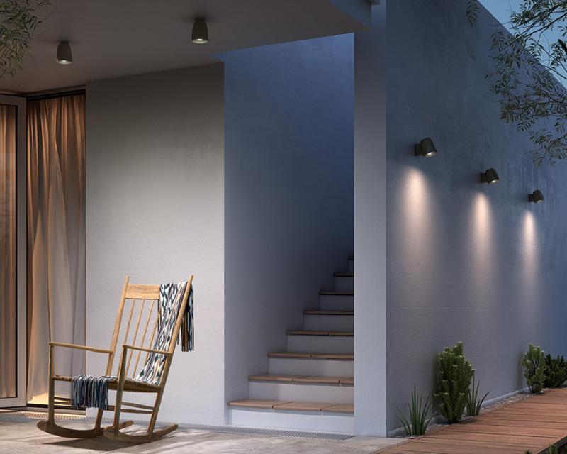 Nut Wall, Adjustable, Terracotta, LED, 6.3W, Thumbswitch Touch Dim, IP54