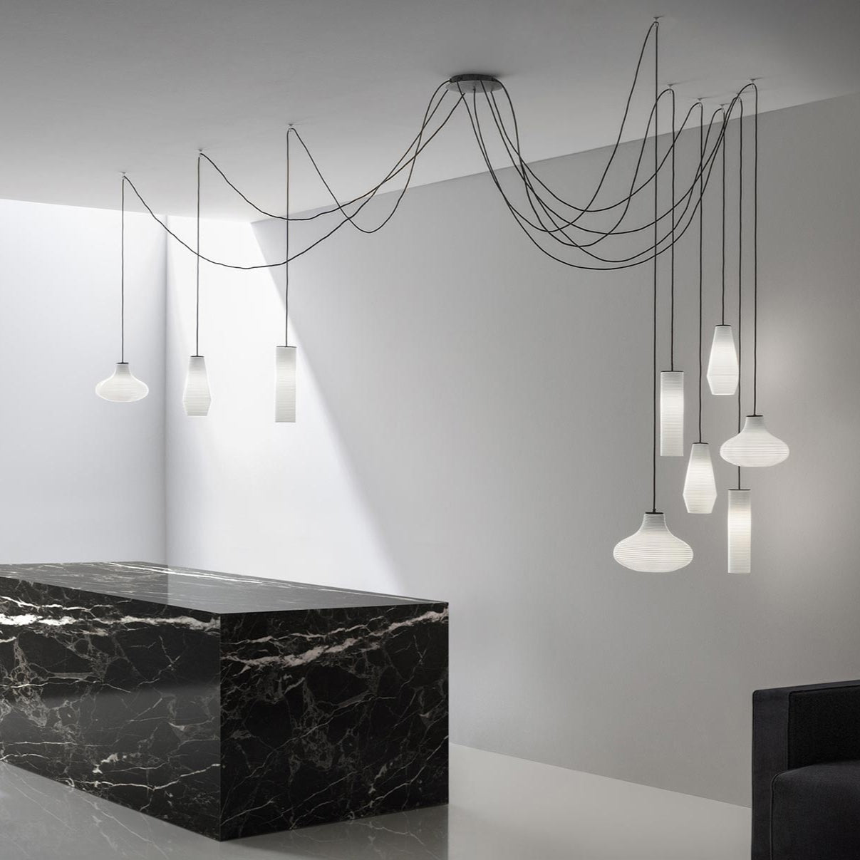 Emma, Olivia, Clio Pendants, Coloured Glass, Component, E27, IP20