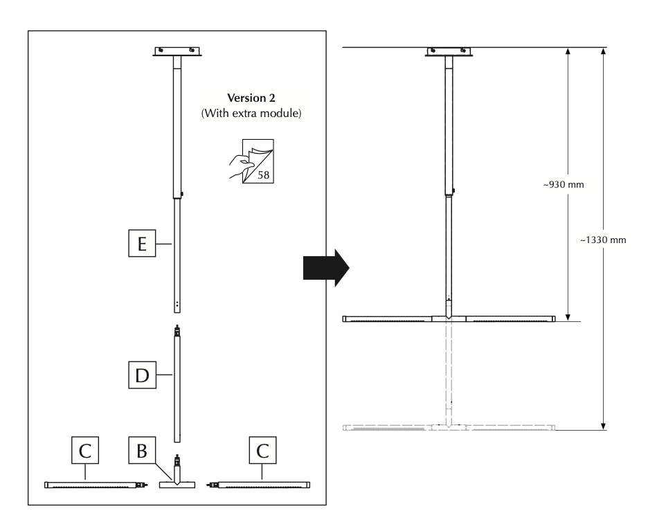 Omni Adjustable Linear Pendant, Brass, LED, Triac Dim