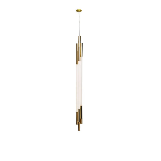 Org Pendant, Linear, Vertical, 1300 L, Gold, LED, Triac Dim, IP20