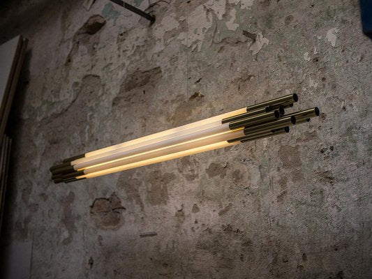 Org Pendant, Linear, Horizontal, 1600 L, Gold, LED, Triac Dim, IP20