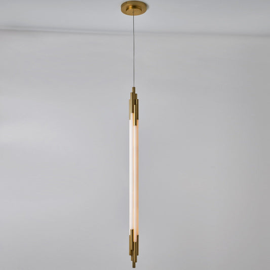 Org Pendant, Linear, Vertical, 1600 L, Gold, LED, Triac Dim, IP20