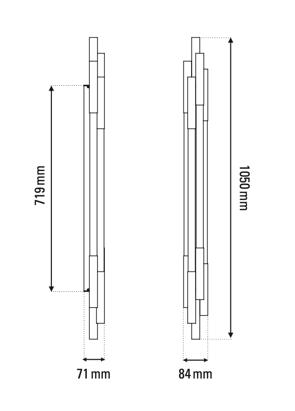 Org Wall, Linear, 1050 L, Gold, LED, Triac Dim, IP20