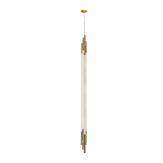 Org Pendant, Linear, Vertical, 2000 L, Gold, LED, Triac Dim, IP20