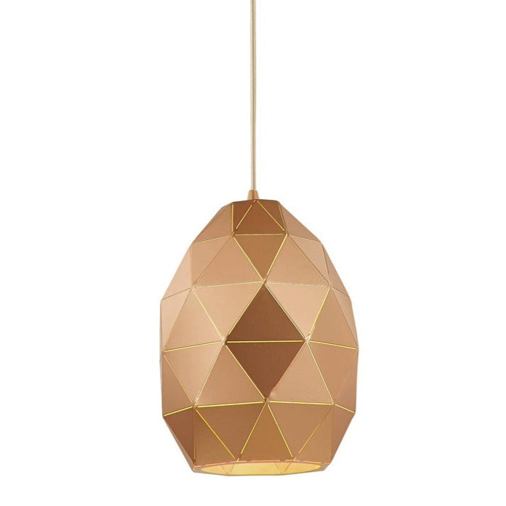 Tangent Pendant, Oval, Rose Gold, E27, IP20