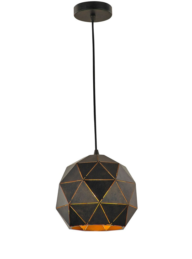 Tangent Pendant, Round, Black Gold, E27, IP20