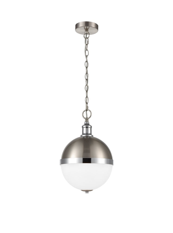 Hemisphere Pendant, Satin Nickel and Chrome, E27, IP20