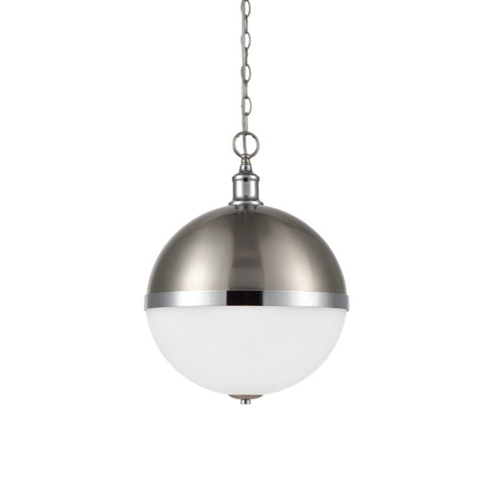 Hemisphere Pendant, Satin Nickel and Chrome, E27, IP20