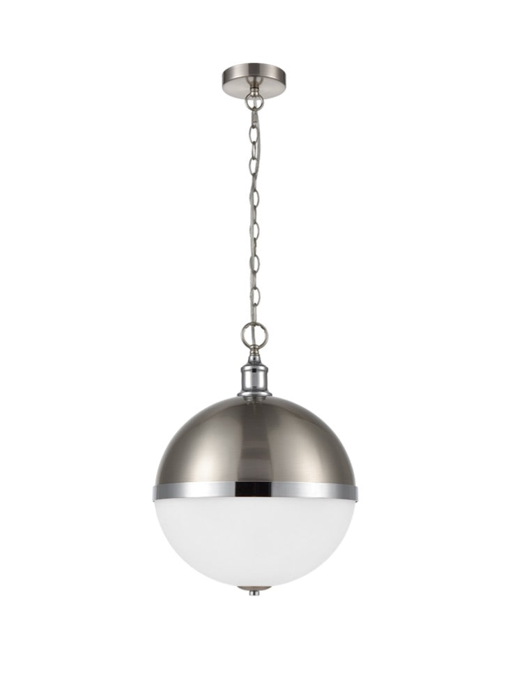 Hemisphere Pendant, Satin Nickel and Chrome, E27, IP20