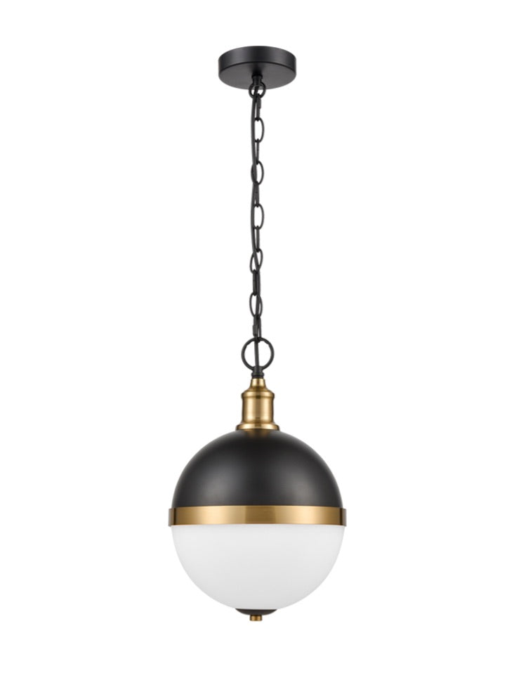 Hemisphere Pendant, Matte Black and Gold, E27, IP20