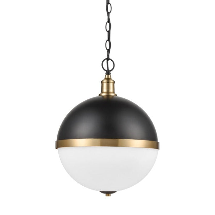 Hemisphere Pendant, Matte Black and Gold, E27, IP20