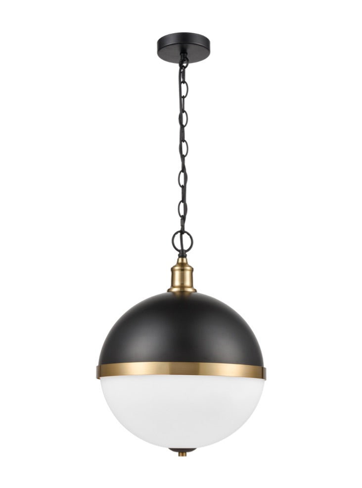 Hemisphere Pendant, Matte Black and Gold, E27, IP20