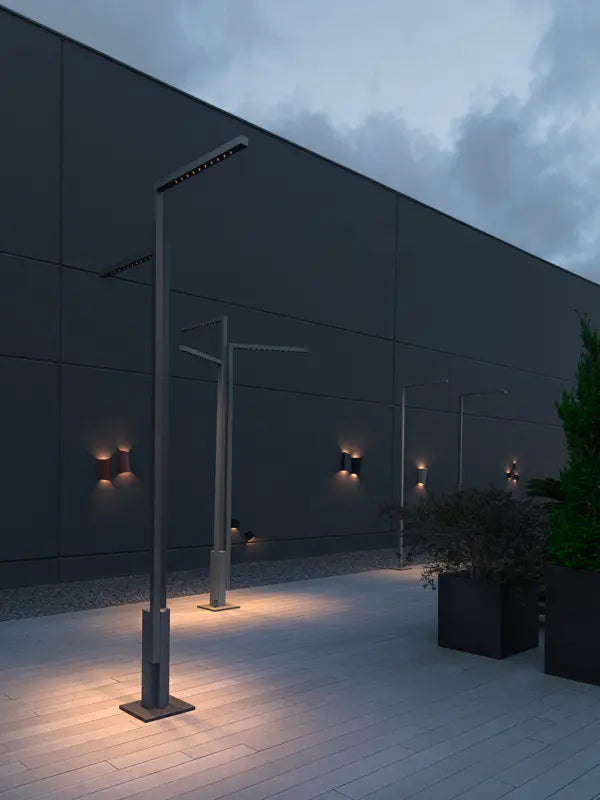 Palo Alto Floor, 2 Light, 310 cm, Brown, LED, 30W, On/Off, IP65