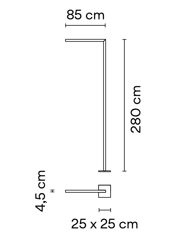 Palo Alto Floor, 1 Light, 280 cm, Brown, LED, 15W, On/Off, IP65