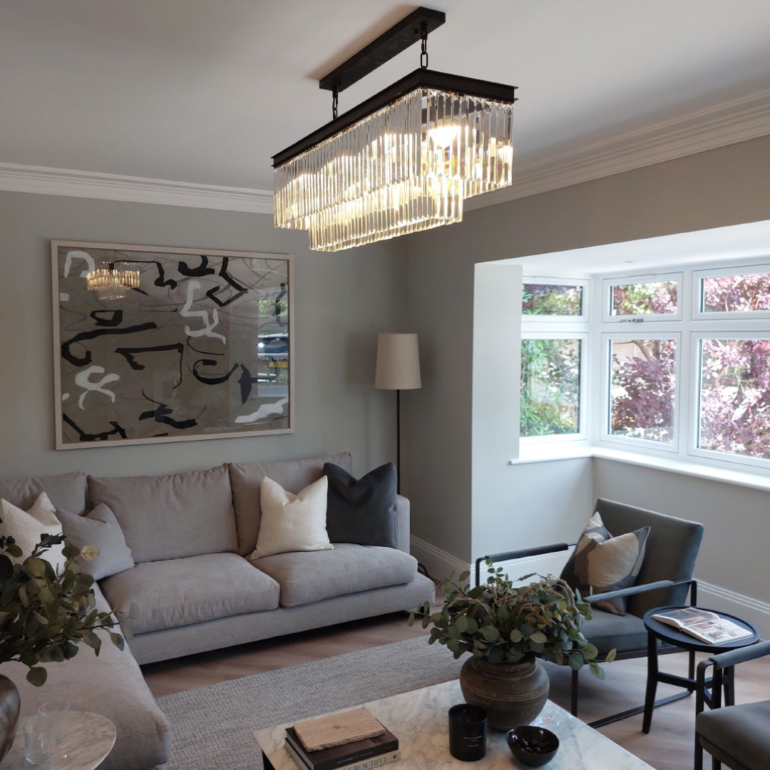 Perdita Pendant, Linear, Brushed Brass, E14, IP20