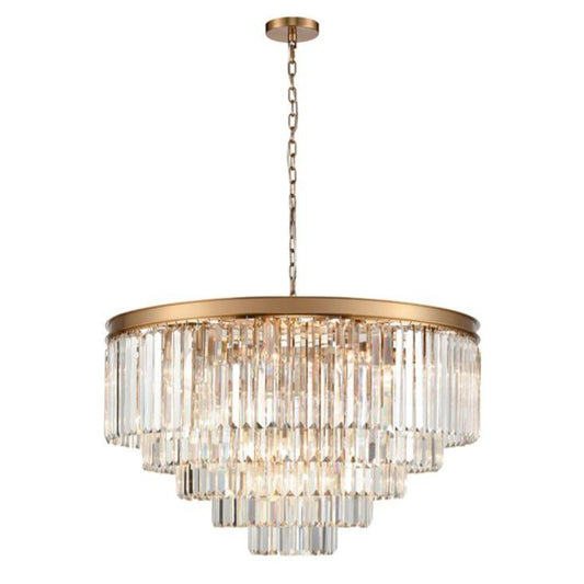 Perdita Pendant, Tiered, Brushed Brass, E14, IP20