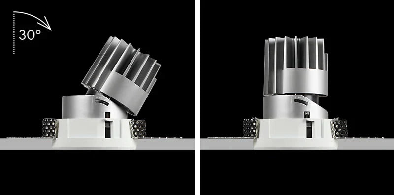 Performance Downlight, Small, Trimless, Round, Adjustable, Black Chrome, VARIABLE LED, Dim, IP40