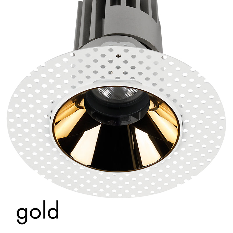 Performance Downlight, XS, Trimless, Round, Adjustable, Gold, 11W, LED, Dim, IP40