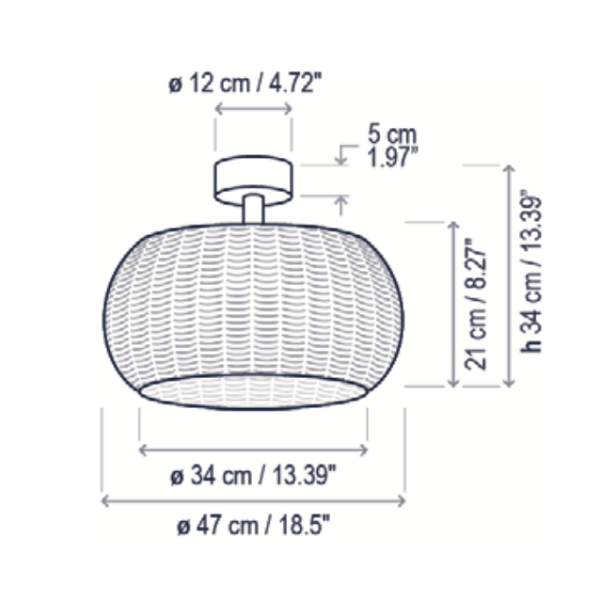 Perris Ceiling, Brown, LED, 17.1W, Triac Dim, IP54