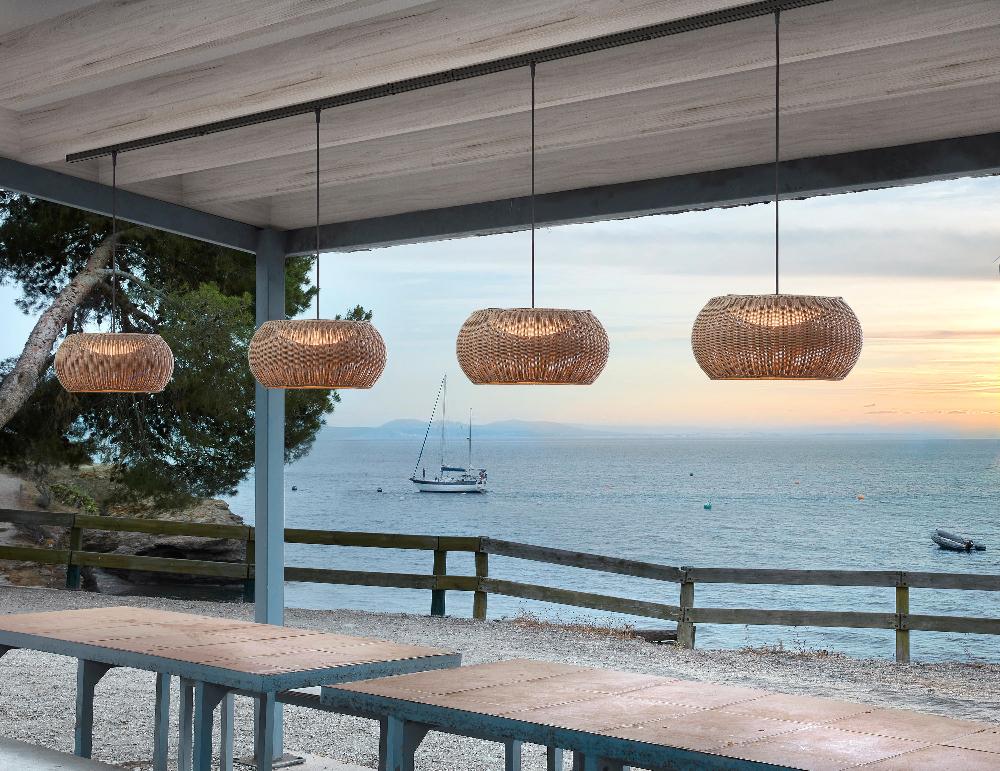 Perris Pendant, Beige, LED, 17.1W, Triac Dim, IP54