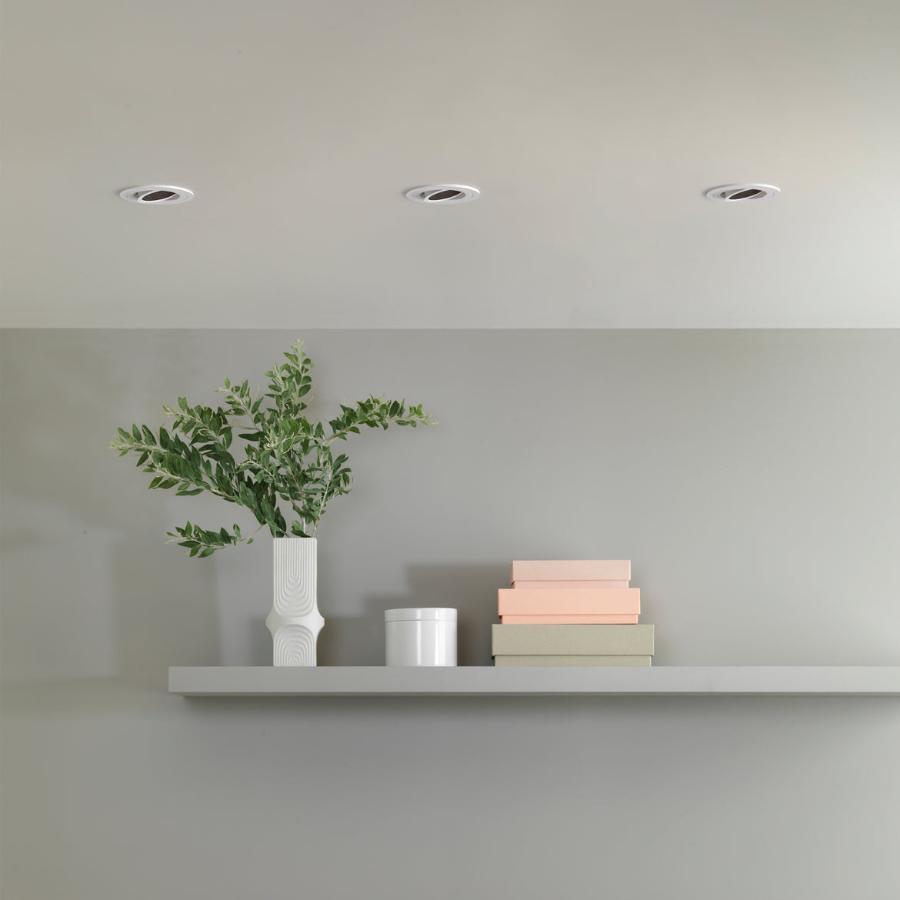 Pinhole Flush Round Downlight, White, Adjustable, GU10, IP20, Fire Rated