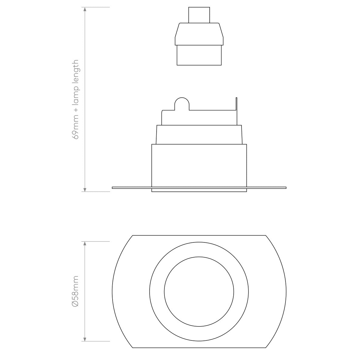 Pinhole Flush Round Downlight, Fixed, White, GU10, IP65, Fire Rated