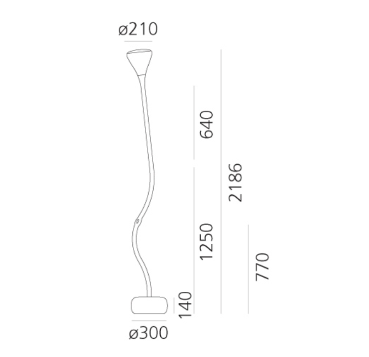 Pipe Floor Lamp, LED, Touch Dim, IP20