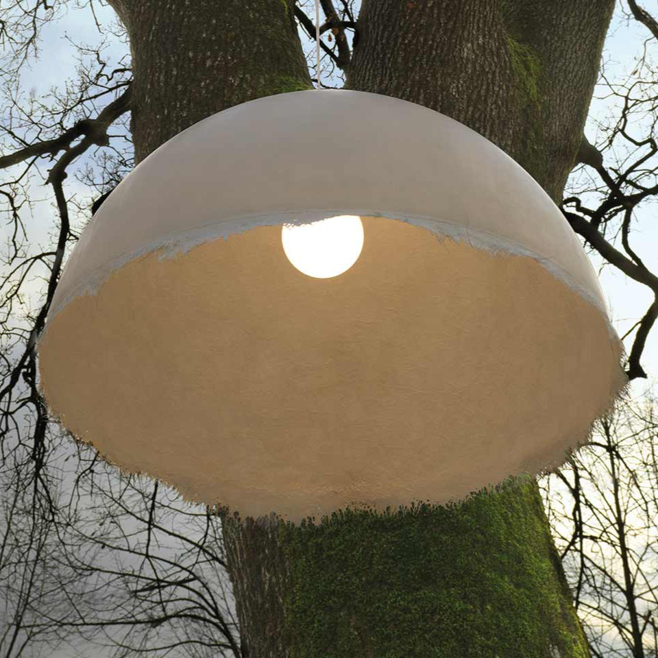 Plancton Pendant, 45 cm ø, White Fibreglass, E27, IP44