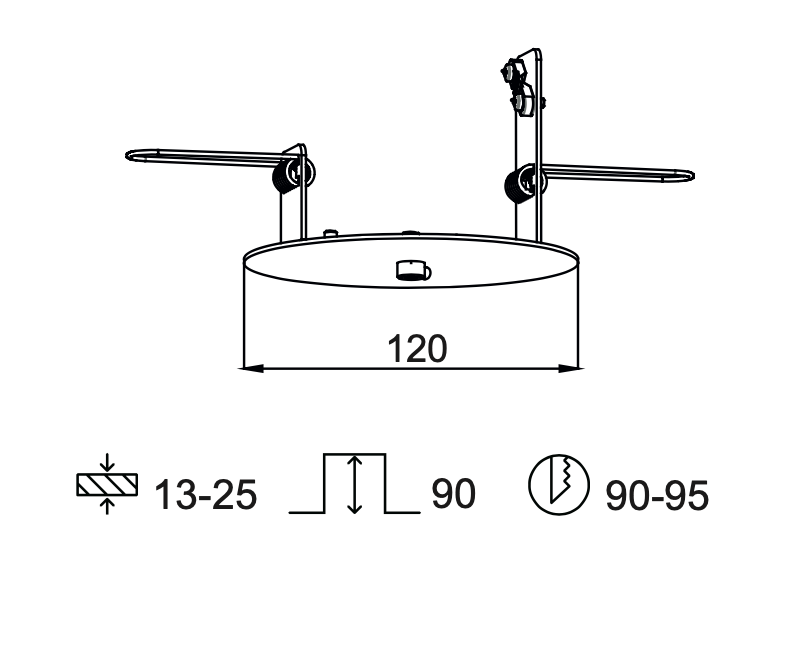 Platet Pendant, Brass, Recessed, LED, 4.2W, Triac Dim, IP20