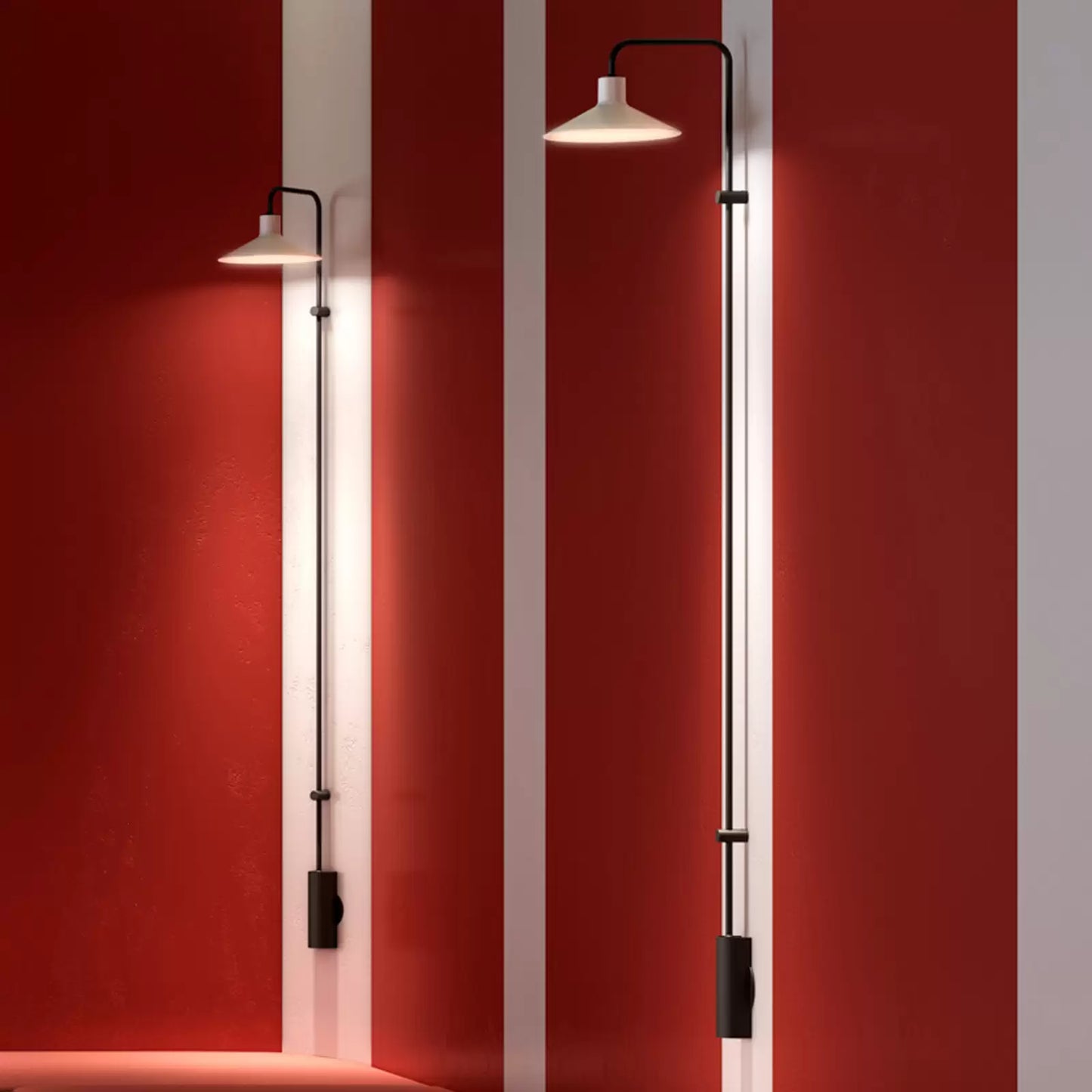 Platet Wall, Long Arm, Brass, E14, Foot Dimmer, Plug In, IP20