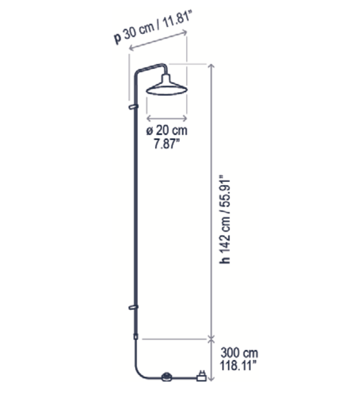 Platet Wall, Long Arm, Terracotta, LED, 4.2W, Foot Dimmer, Plug In, IP20