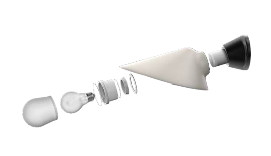 DCW Editions Plume wall light with IP44 parts on a white background