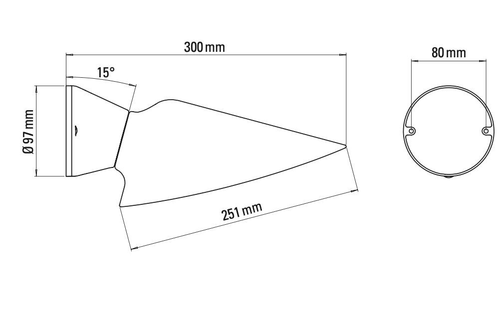 Plume Adjustable Wall, White Shade with Black Base, E27, IP44